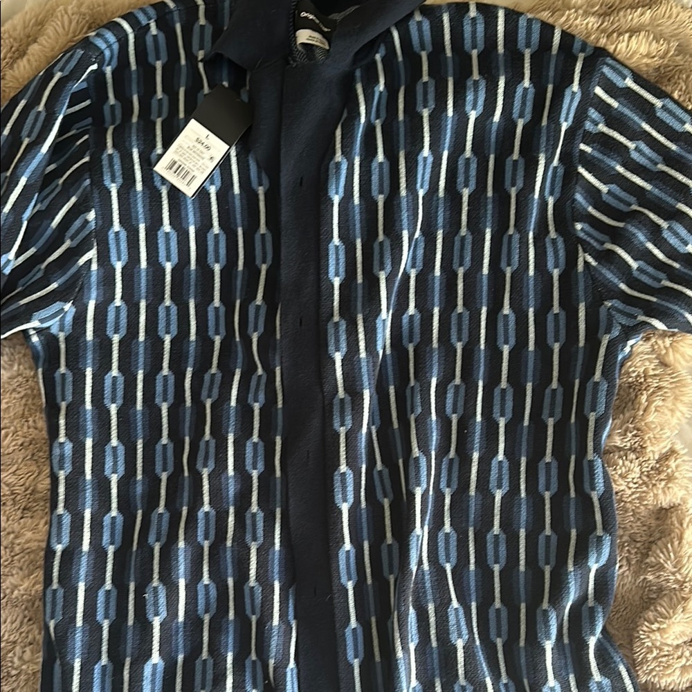 Original Use Lightweight Blue and Black Shirt Jacket